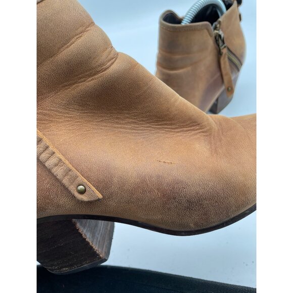 Steve Madden Brown Leather Julius Ankle Boots Pointed Toe Womens 8 Boho Western - Picture 9 of 10